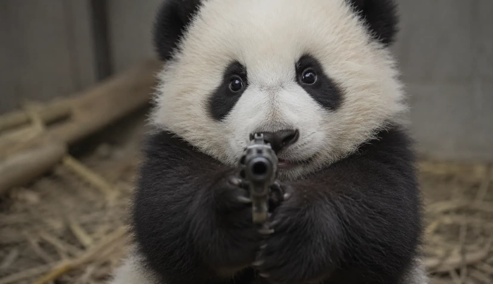 A panda in a cinematic animal portrait
